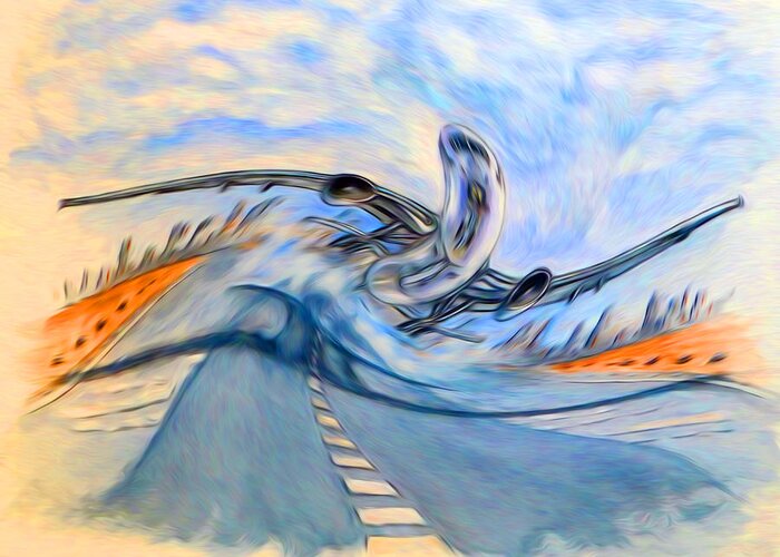 Abstract Art Greeting Card featuring the digital art Look at Me....I'm Flyin' by Ronald Mills