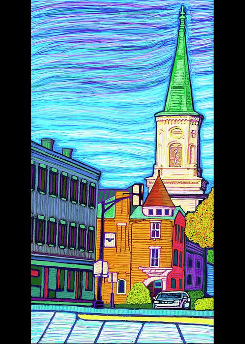Macon Greeting Card featuring the painting Looking Down Mulberry by Rod Whyte