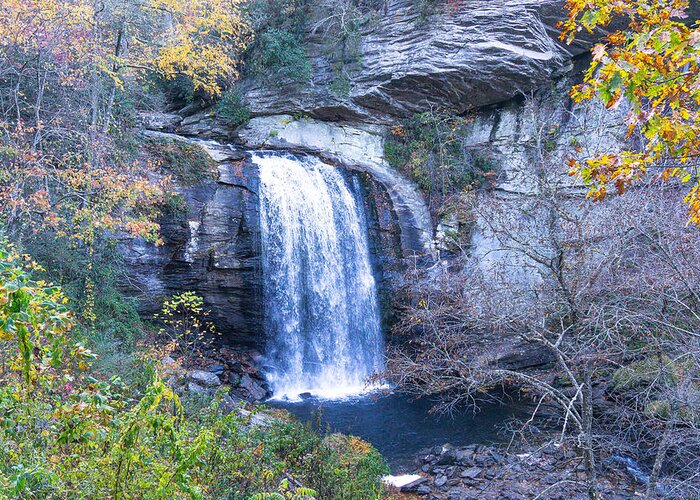 #lookingglassfalls#pisgahnationalforest#winterscenes#brevardnc#usa Greeting Card featuring the photograph Looking Glass Falls in Oct by Katherine Y Mangum