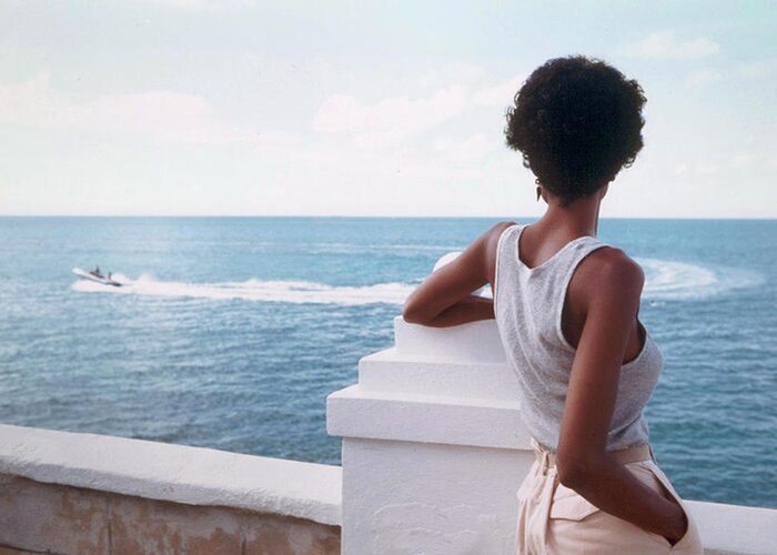 Bermuda Greeting Card featuring the photograph Looking Out to Sea 1972 by Steve Ladner