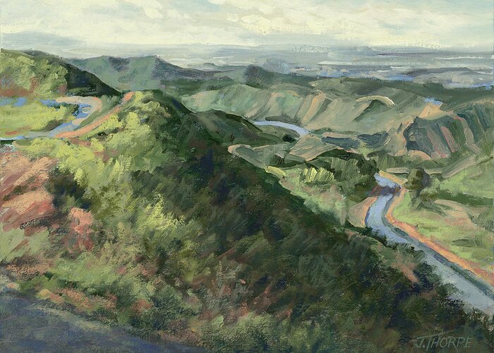 Lopez Canyon Greeting Card featuring the painting Lopez Canyon S by Jane Thorpe