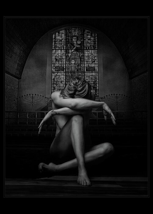 Fine Art Nude Greeting Card featuring the photograph Losing My Religion by Brad Barton
