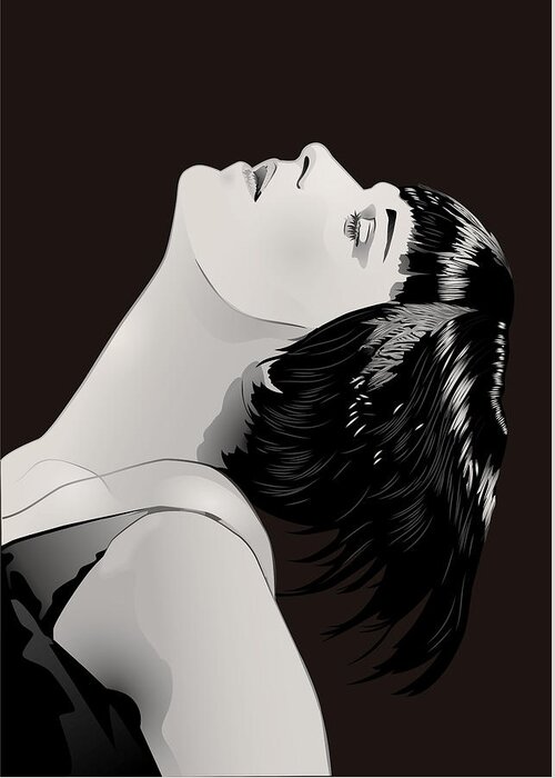 Louise Brooks Official Greeting Card featuring the digital art Louise Brooks in Berlin - Garnet Umber by Louise Brooks