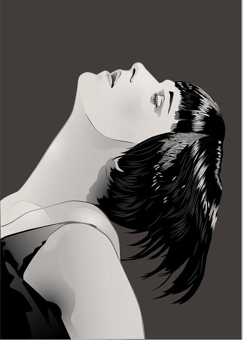Louise Brooks Official Greeting Card featuring the digital art Louise Brooks in Berlin - Mahogany Slate by Louise Brooks
