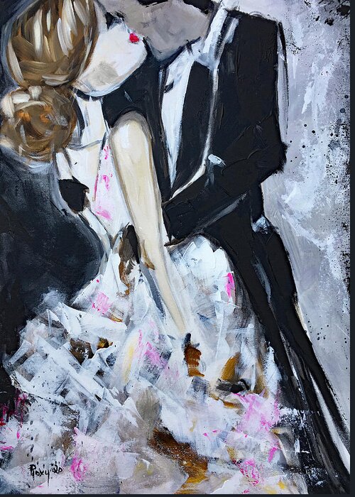 Just Married Greeting Card featuring the painting Love by Roxy Rich