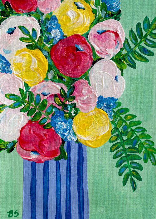Floral Bouquet Greeting Card featuring the painting Lovely by Beth Ann Scott
