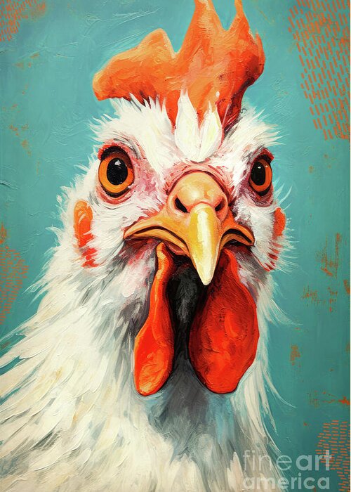 Chicken Greeting Card featuring the painting Lovely Loretta by Tina LeCour