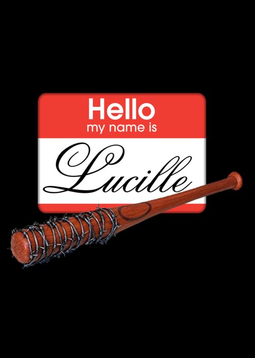 The Walking Dead Greeting Card featuring the digital art Lucille Bat by Donald Lawrence