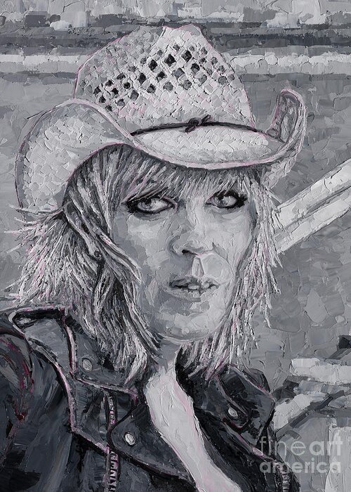 Lucinda Greeting Card featuring the painting Lucinda Williams, 2020 by PJ Kirk