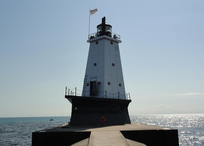 Photography Greeting Card featuring the photograph Ludington Lighthouse 1 by Lisa White