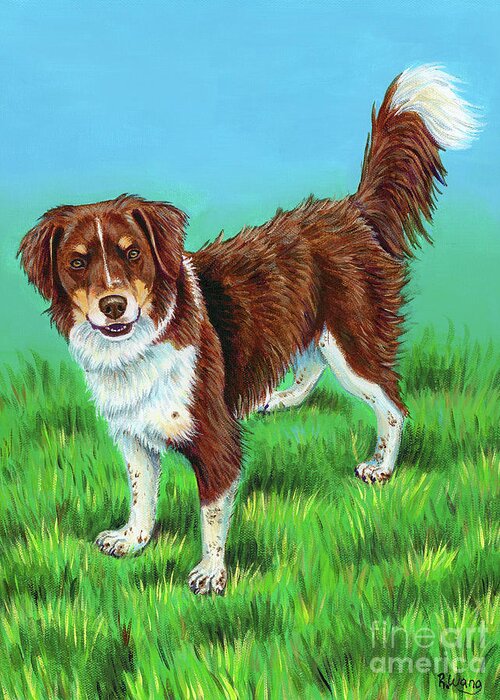 Dog Greeting Card featuring the painting Luke by Rebecca Wang