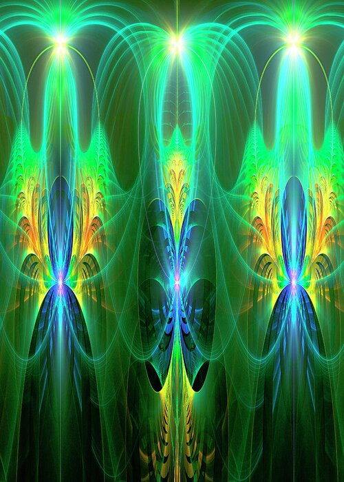 Fractal Greeting Card featuring the digital art The Garden #2 by Mary Ann Benoit