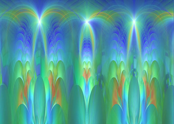 Fractal Greeting Card featuring the digital art Circle of Light and Laughter by Mary Ann Benoit