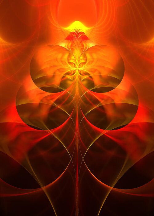 Fractal Greeting Card featuring the digital art Fire Element #5 by Mary Ann Benoit