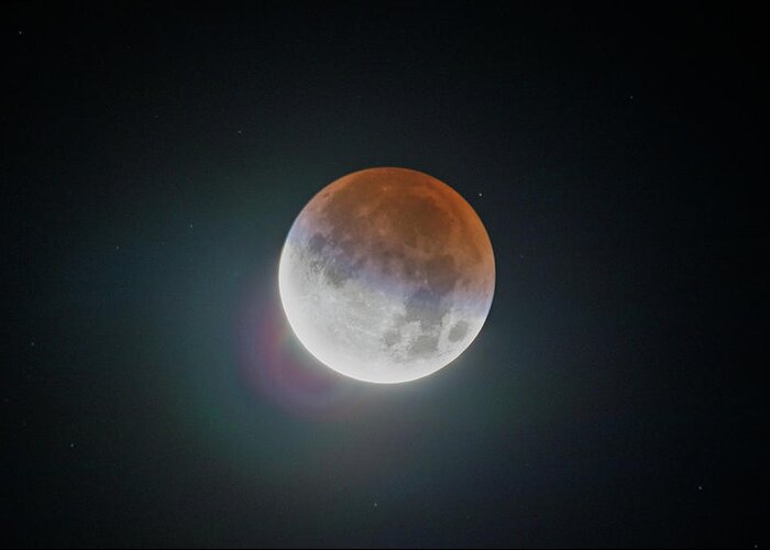 Moon Greeting Card featuring the photograph Lunar Eclipse 2021 by David Beechum