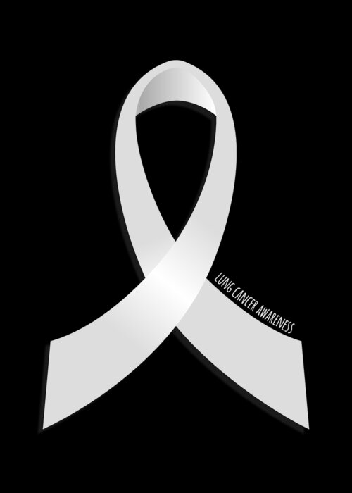 Awareness Greeting Card featuring the digital art Lung Cancer Awareness Ribbon by Flippin Sweet Gear