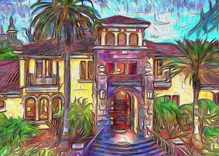 Paint Greeting Card featuring the painting Luxury home by Nenad Vasic