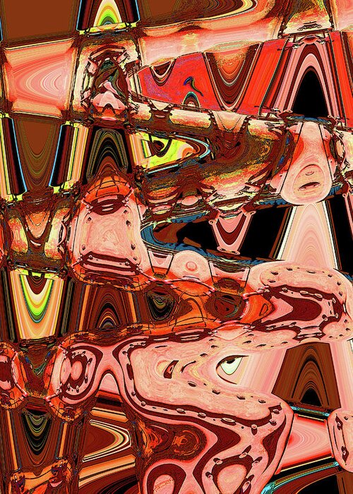 Machinery Abstract #1 Greeting Card featuring the digital art Machinery Abstract #1 by Tom Janca