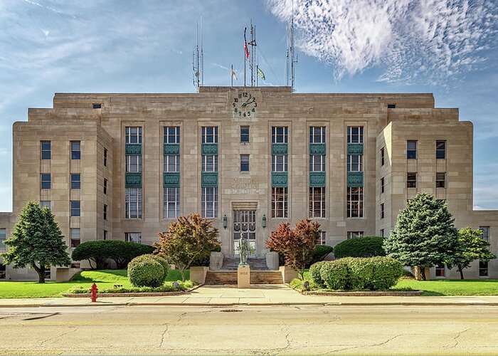 Macon County Courthouse Greeting Card featuring the photograph Macon County Courthouse - Decatur, Illinois by Susan Rissi Tregoning