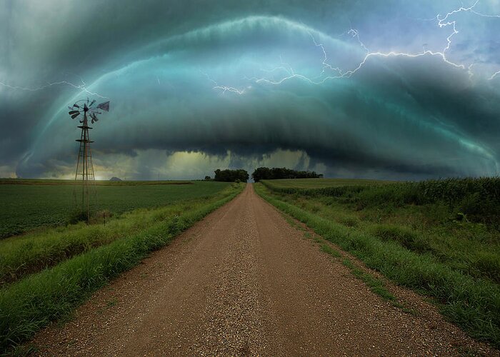 Lightning Greeting Card featuring the photograph Mad World by Aaron J Groen
