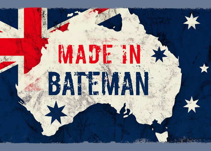 Bateman Greeting Card featuring the digital art Made in Bateman, Australia by TintoDesigns