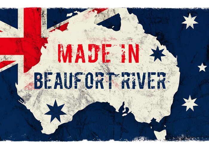 Beaufort River Greeting Card featuring the digital art Made in Beaufort River, Australia #beaufortriver #australia by TintoDesigns