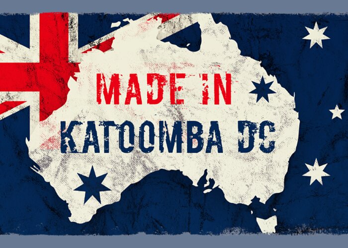 Katoomba Dc Greeting Card featuring the digital art Made in Katoomba Dc, Australia by TintoDesigns