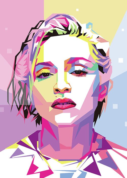Madonna Greeting Card featuring the photograph Madonna Wpap Pop Art by Ahmad Nusyirwan