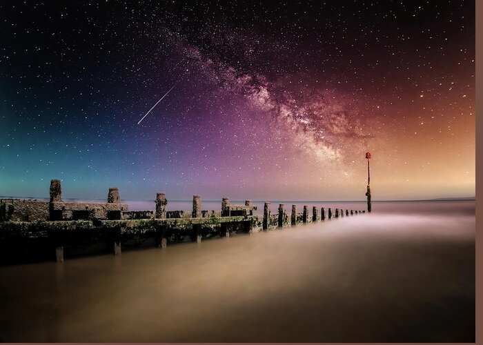 Coastal Greeting Card featuring the photograph Magical skies over Hornsea beach 30 by Philip Chalk