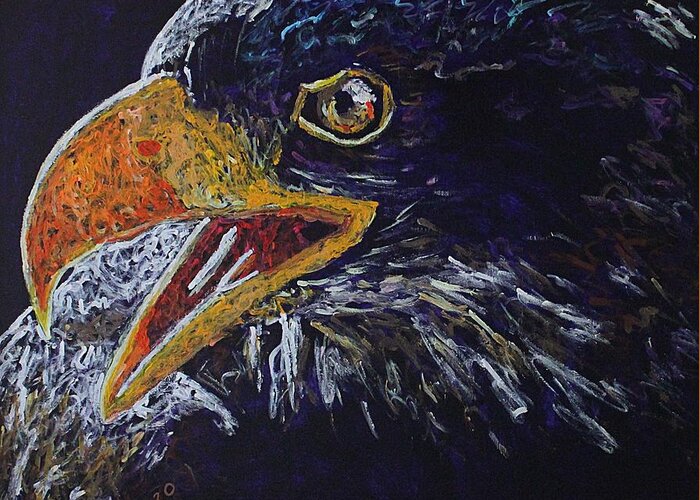 Eagle Greeting Card featuring the painting Make America Free Again original painting by Sol Luckman