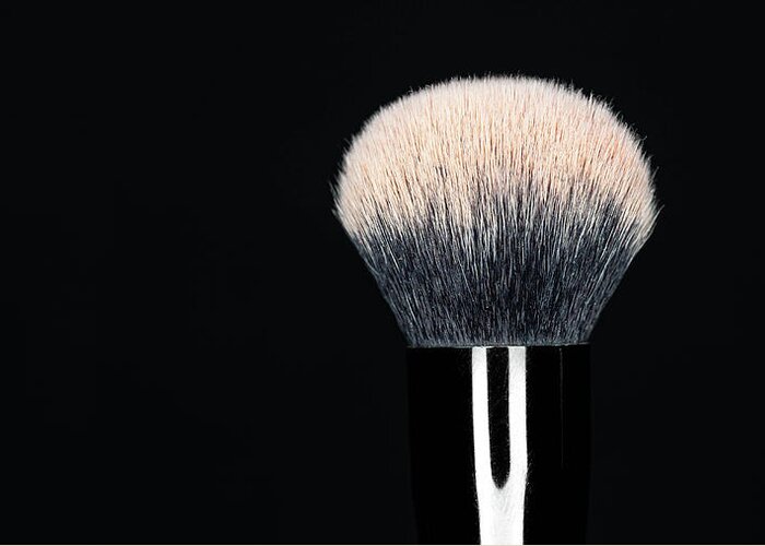 Brush Greeting Card featuring the photograph Makeup Brush Pink by Amelia Pearn