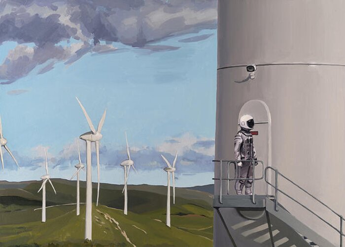 Astronaut Greeting Card featuring the painting Man of La Mancha by Scott Listfield