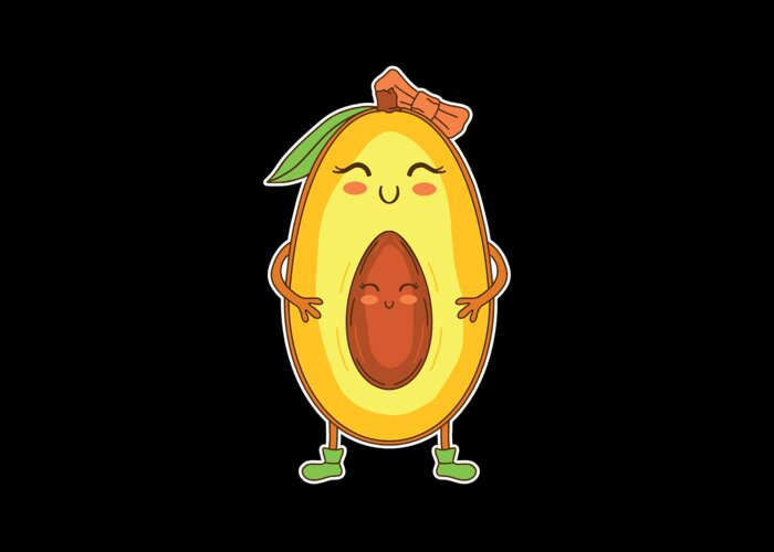 Mango Mom Cartoon with baby mango kernel Greeting Card by Norman W