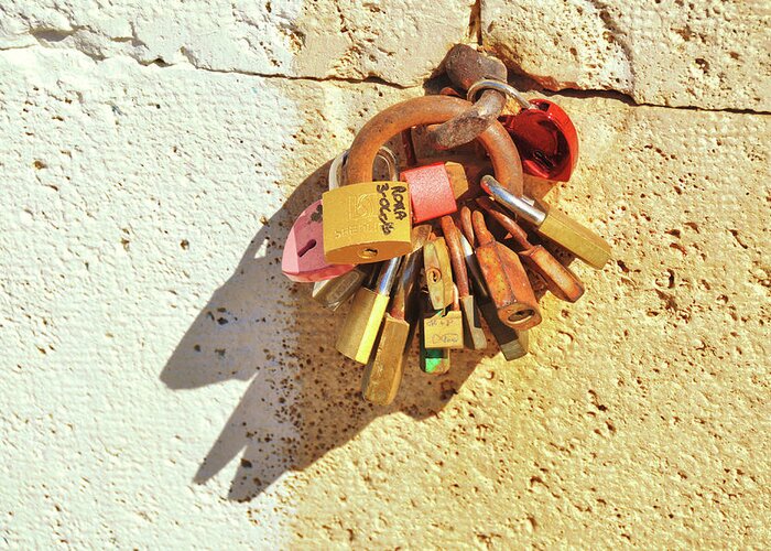 Alley Greeting Card featuring the photograph Many Locks Of Love by Jamart Photography