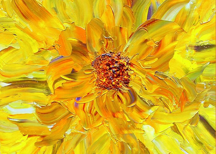 Marigold Greeting Card featuring the painting Marigold Inspiration 2 by Teresa Moerer