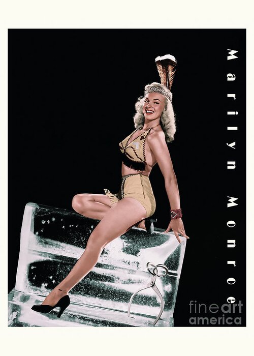 Marilyn Monroe Greeting Card featuring the photograph Marilyn as the squaw by Franchi Torres - FT imagens