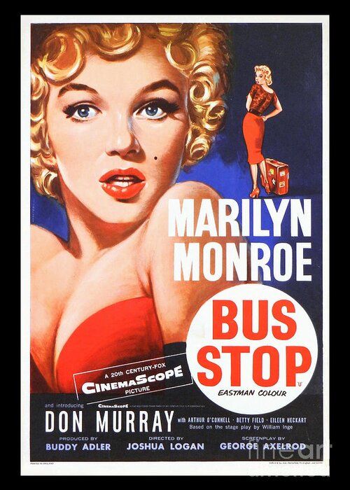 Marilyn Greeting Card featuring the photograph Marilyn Monroe Bus Stop Movie Poster by Action