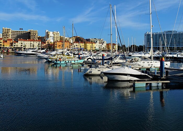 Vilamoura Greeting Card featuring the photograph Marina of Vilamoura at afternoon by Angelo DeVal