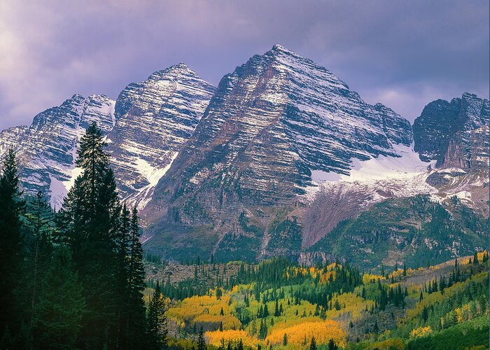 Maroon Bells Greeting Card featuring the photograph Maroon Bells Fall Splendor by Mark Miller