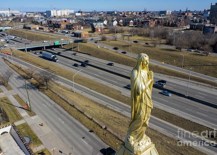 Mary Greeting Card featuring the photograph Mary, Above I-94 by Jim West