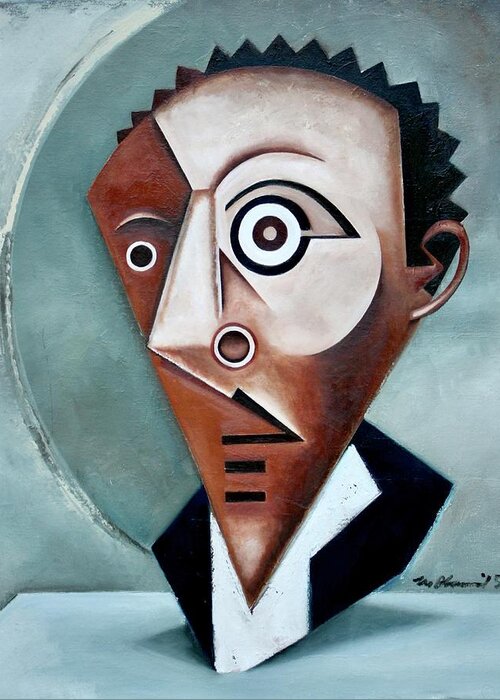 Langston Hughes Greeting Card featuring the painting Mask of the Black Pierrot / Langston Hughes by Martel Chapman