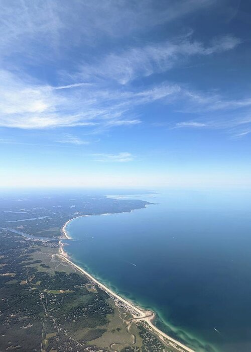 Aerial Photography Greeting Card featuring the photograph Mass Coast Skies by Annalisa Rivera-Franz