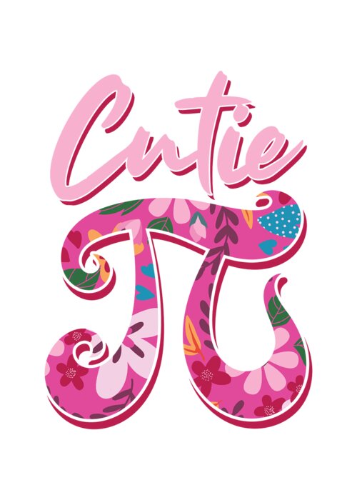 Mathematician Greeting Card featuring the digital art Mathematician Cutie Pi Math Pi Symbol Pi Day by Toms Tee Store