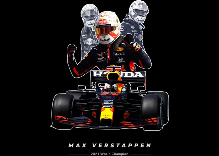 Max Verstappen 2021 World Champion Greeting Card by Hung Duong Duy