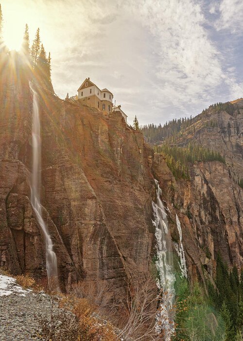 Telluride Greeting Card featuring the photograph May 2023 Bridal Veil Falls by Alain Zarinelli