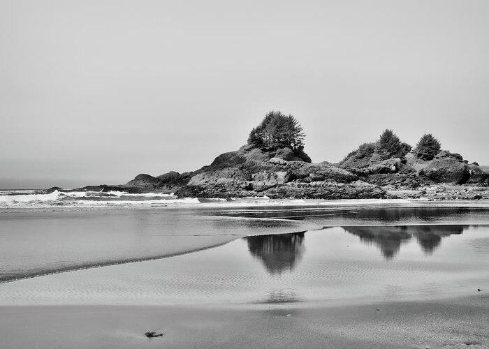 Landscape Greeting Card featuring the photograph McKenzie Beach Reflection by Allan Van Gasbeck