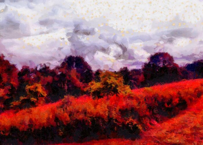 Meadow Greeting Card featuring the mixed media Meadow at Dusk by Christopher Reed