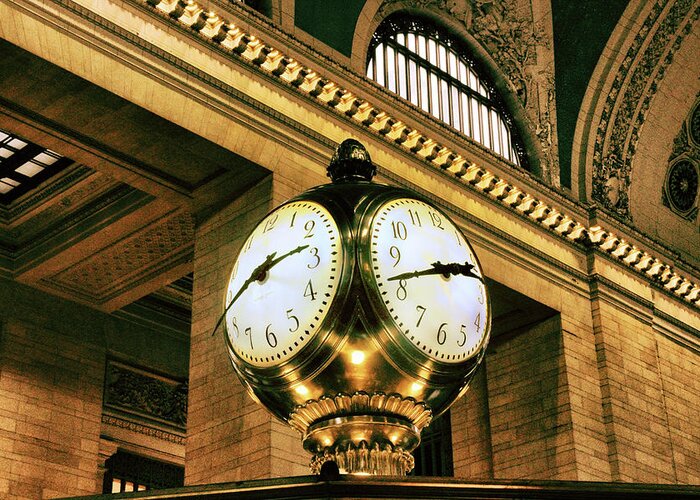 Grand Central Terminal Greeting Card featuring the photograph Meet Me Under the Clock by Jessica Jenney