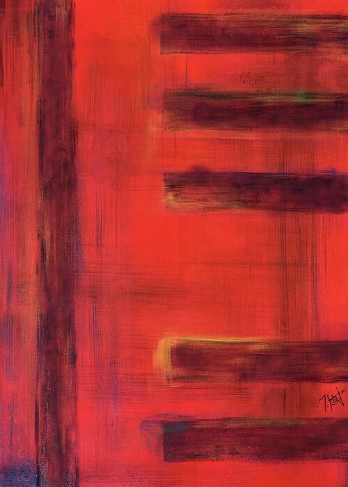 Abstract Greeting Card featuring the painting Melody by Tes Scholtz