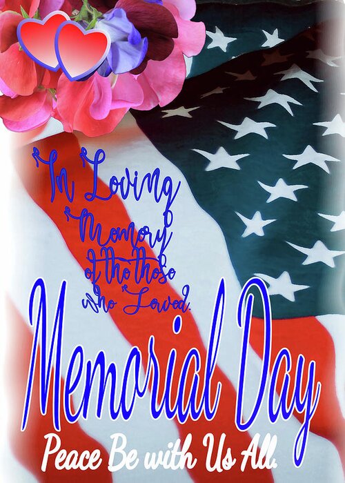 Memorial Day Greeting Card featuring the digital art Memorial Day USA Card by Delynn Addams